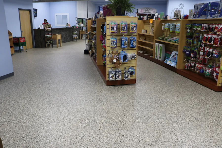 commercial floor with epoxy floor